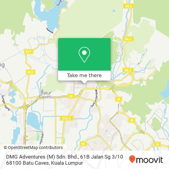 DMG Adventures (M) Sdn. Bhd., 61B Jalan Sg 3 / 10 68100 Batu Caves map