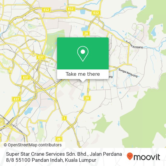 Peta Super Star Crane Services Sdn. Bhd., Jalan Perdana 8 / 8 55100 Pandan Indah