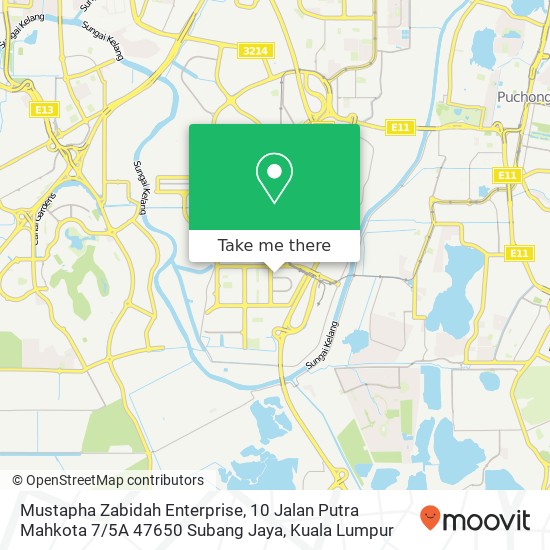 Mustapha Zabidah Enterprise, 10 Jalan Putra Mahkota 7 / 5A 47650 Subang Jaya map