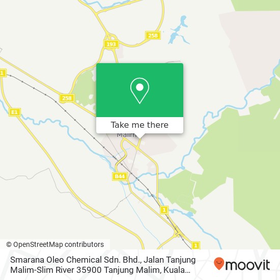 Peta Smarana Oleo Chemical Sdn. Bhd., Jalan Tanjung Malim-Slim River 35900 Tanjung Malim