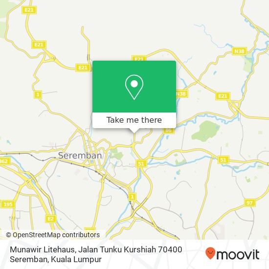 Peta Munawir Litehaus, Jalan Tunku Kurshiah 70400 Seremban