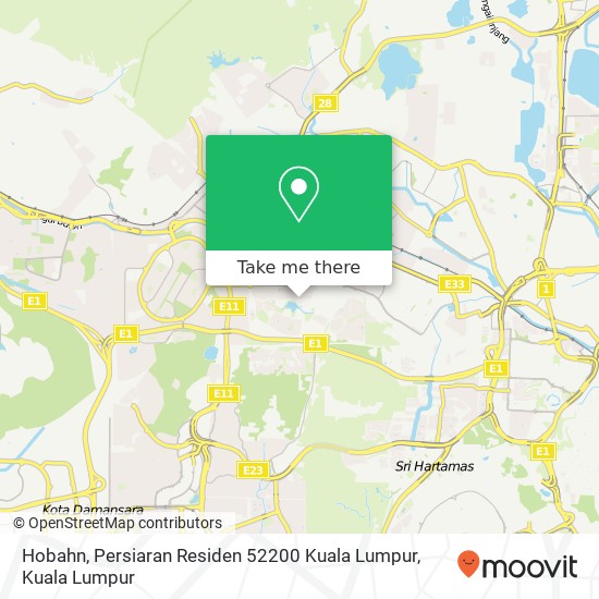 Hobahn, Persiaran Residen 52200 Kuala Lumpur map