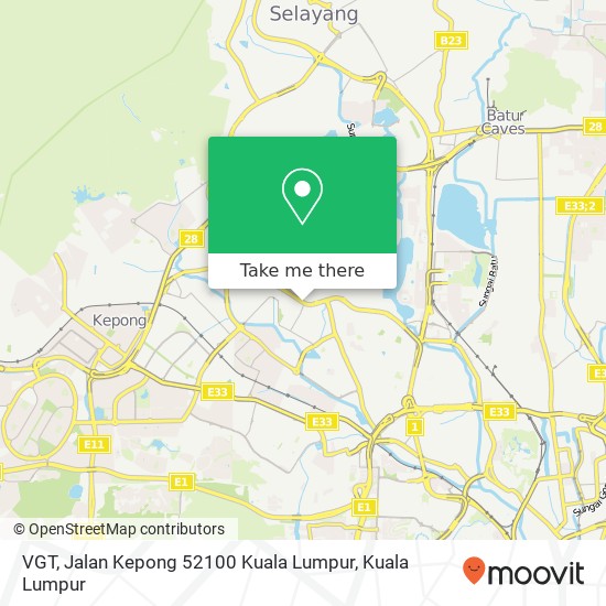 Peta VGT, Jalan Kepong 52100 Kuala Lumpur
