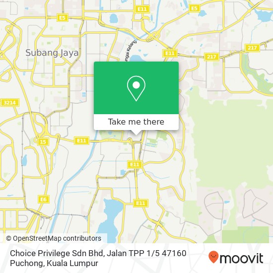 Peta Choice Privilege Sdn Bhd, Jalan TPP 1 / 5 47160 Puchong