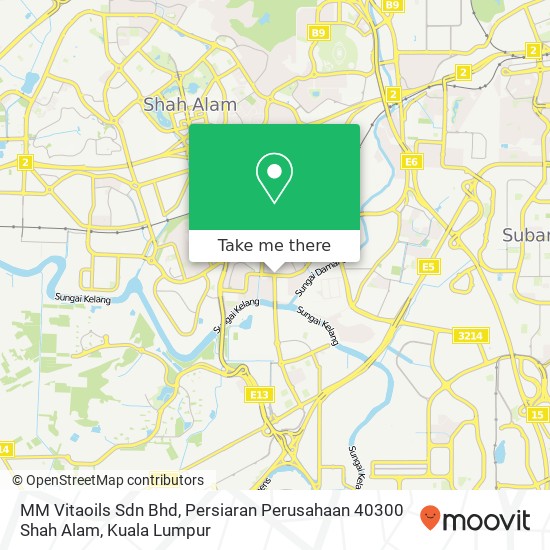 MM Vitaoils Sdn Bhd, Persiaran Perusahaan 40300 Shah Alam map
