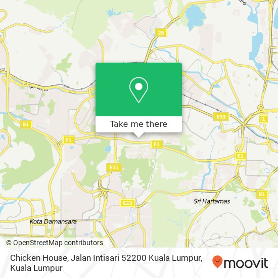 Peta Chicken House, Jalan Intisari 52200 Kuala Lumpur