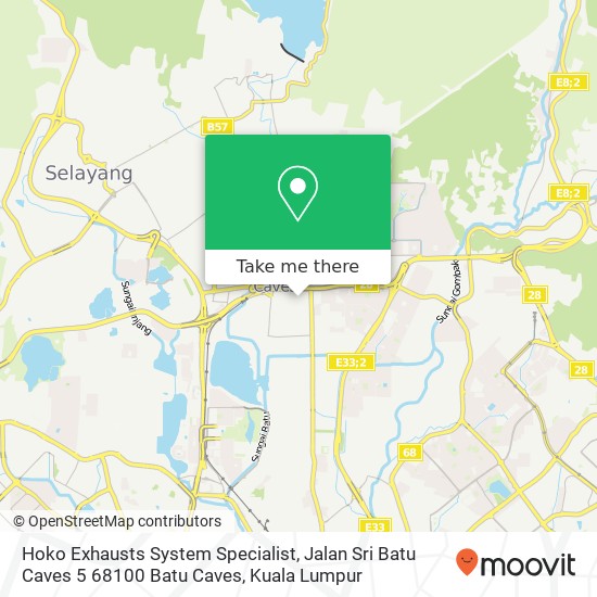 Peta Hoko Exhausts System Specialist, Jalan Sri Batu Caves 5 68100 Batu Caves