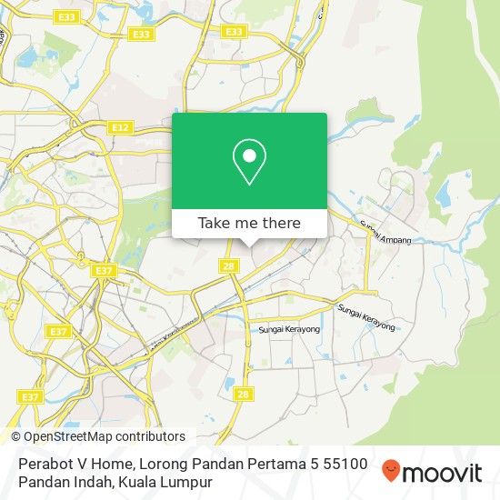 Peta Perabot V Home, Lorong Pandan Pertama 5 55100 Pandan Indah