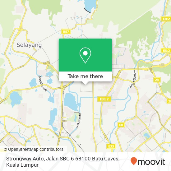 Peta Strongway Auto, Jalan SBC 6 68100 Batu Caves