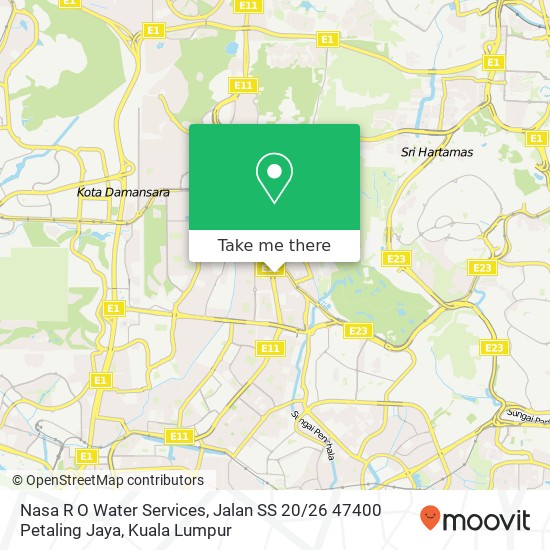 Peta Nasa R O Water Services, Jalan SS 20 / 26 47400 Petaling Jaya