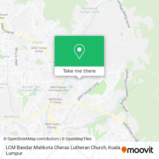 LCM Bandar Mahkota Cheras Lutheran Church map