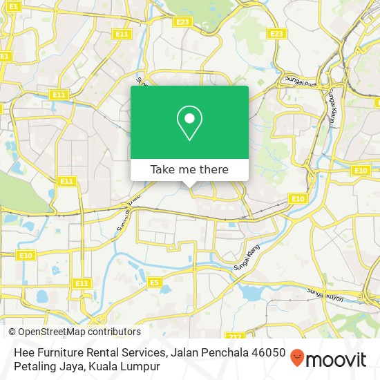 Hee Furniture Rental Services, Jalan Penchala 46050 Petaling Jaya map
