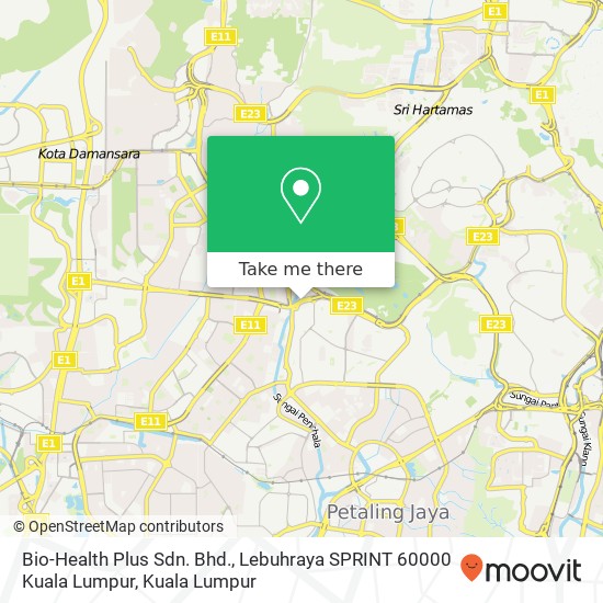 Peta Bio-Health Plus Sdn. Bhd., Lebuhraya SPRINT 60000 Kuala Lumpur