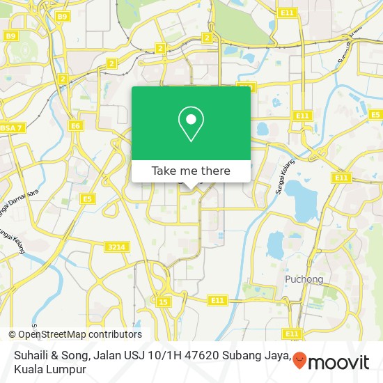 Peta Suhaili & Song, Jalan USJ 10 / 1H 47620 Subang Jaya