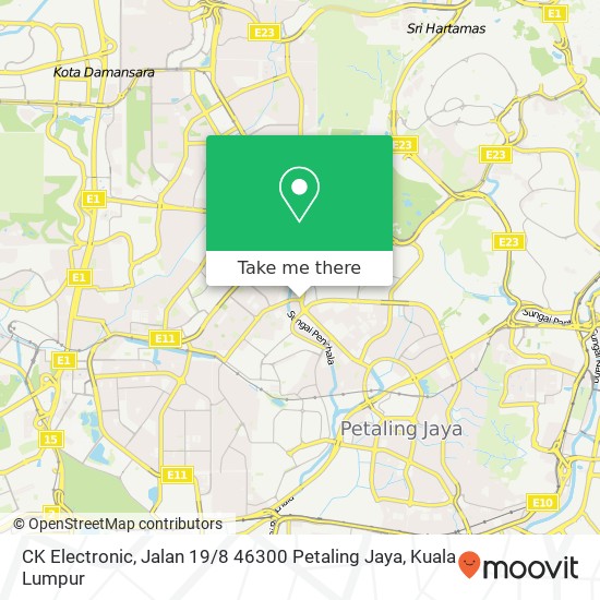 Peta CK Electronic, Jalan 19 / 8 46300 Petaling Jaya