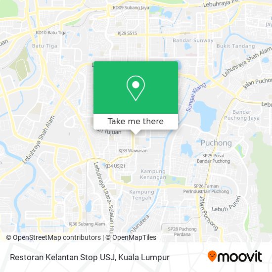 Peta Restoran Kelantan Stop USJ