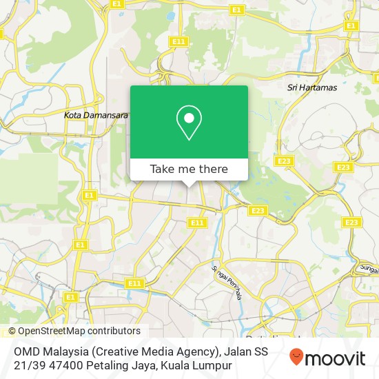 OMD Malaysia (Creative Media Agency), Jalan SS 21 / 39 47400 Petaling Jaya map