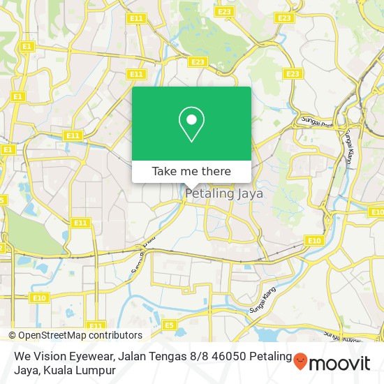 We Vision Eyewear, Jalan Tengas 8 / 8 46050 Petaling Jaya map