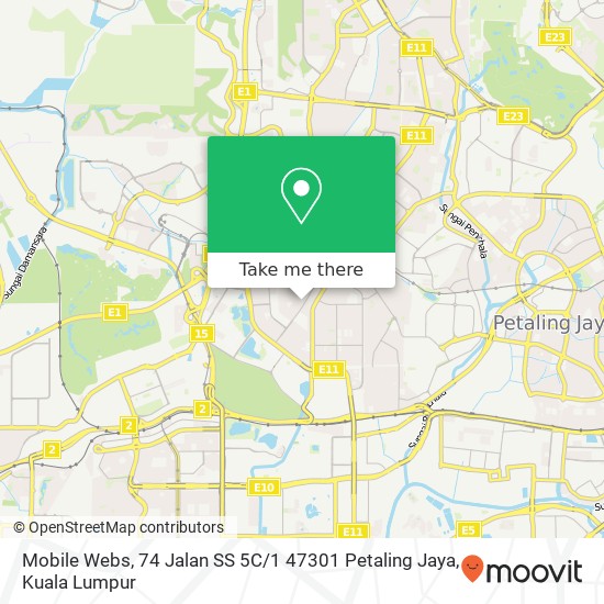 Mobile Webs, 74 Jalan SS 5C / 1 47301 Petaling Jaya map