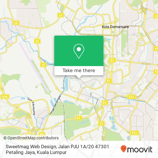 Peta Sweetmag Web Design, Jalan PJU 1A / 20 47301 Petaling Jaya