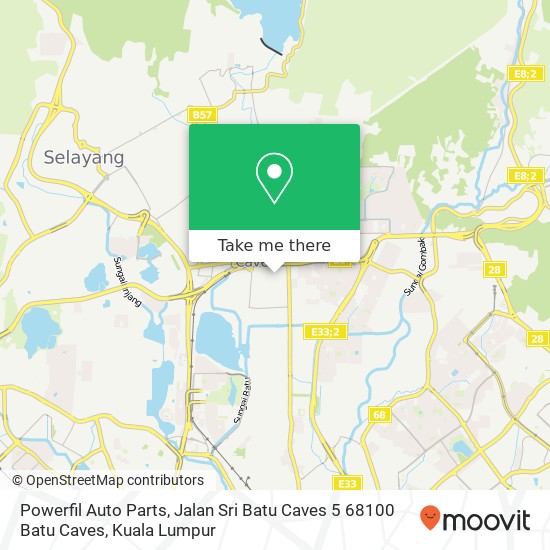 Peta Powerfil Auto Parts, Jalan Sri Batu Caves 5 68100 Batu Caves