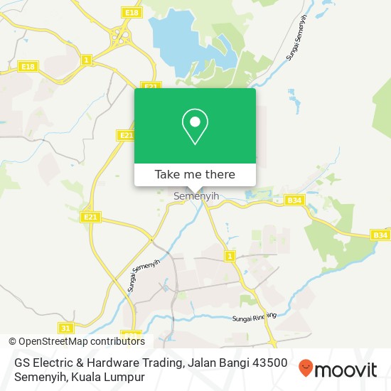 GS Electric & Hardware Trading, Jalan Bangi 43500 Semenyih map