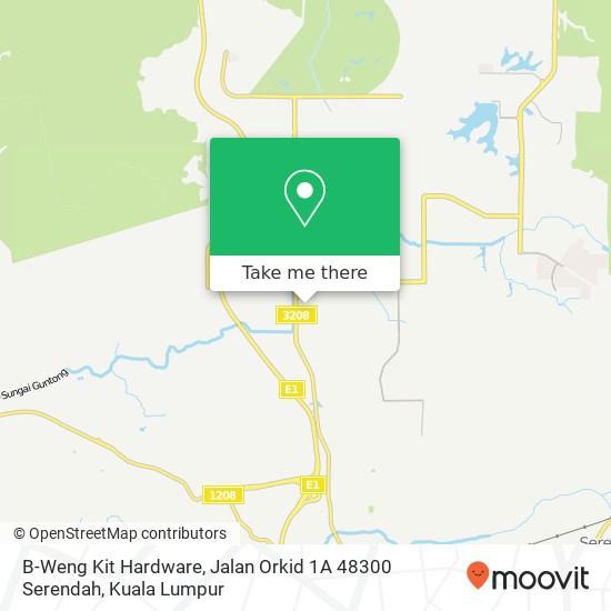 Peta B-Weng Kit Hardware, Jalan Orkid 1A 48300 Serendah