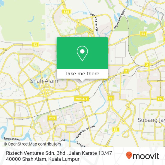 Riztech Ventures Sdn. Bhd., Jalan Karate 13 / 47 40000 Shah Alam map