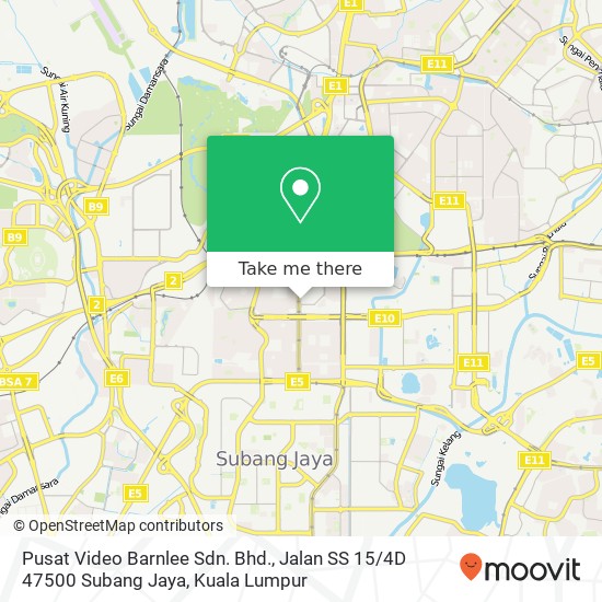 Peta Pusat Video Barnlee Sdn. Bhd., Jalan SS 15 / 4D 47500 Subang Jaya