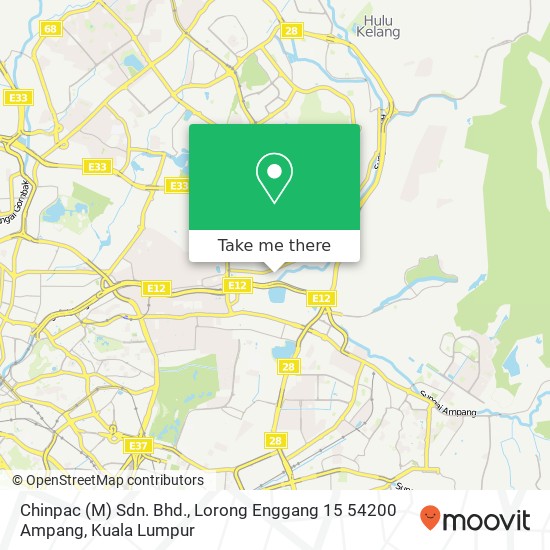 Chinpac (M) Sdn. Bhd., Lorong Enggang 15 54200 Ampang map