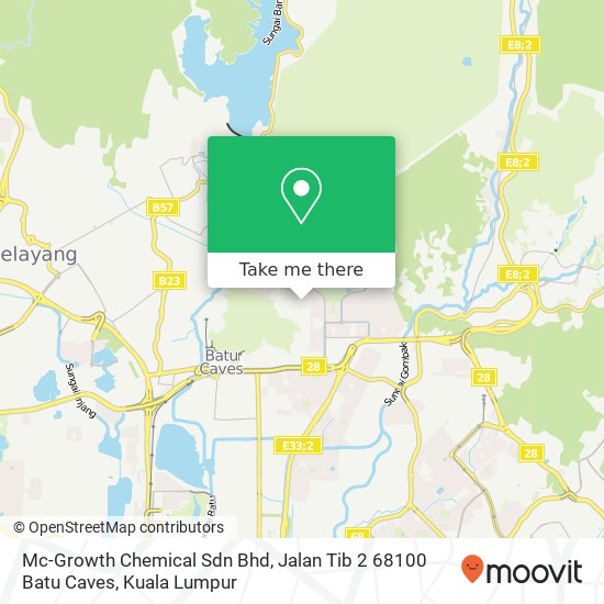 Peta Mc-Growth Chemical Sdn Bhd, Jalan Tib 2 68100 Batu Caves
