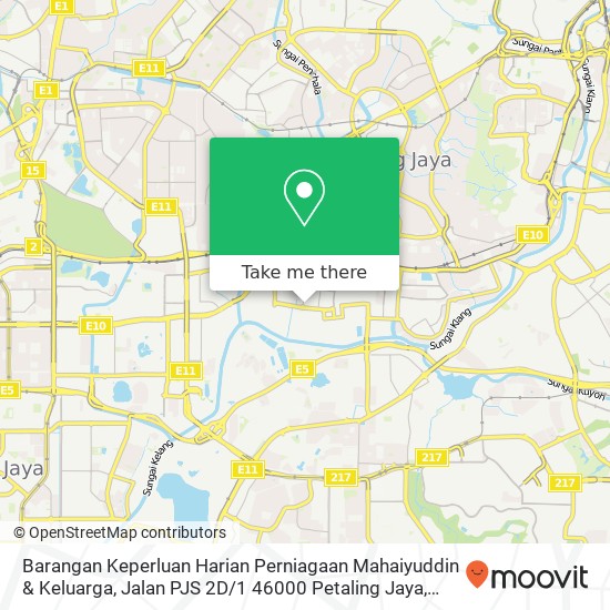 Barangan Keperluan Harian Perniagaan Mahaiyuddin & Keluarga, Jalan PJS 2D / 1 46000 Petaling Jaya map