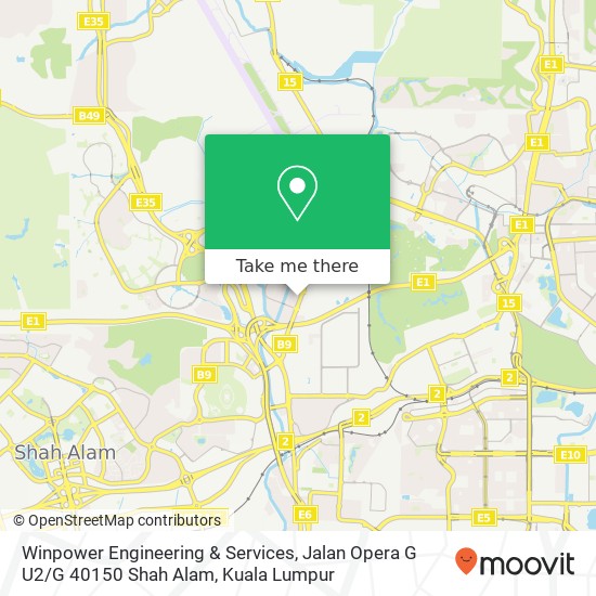 Peta Winpower Engineering & Services, Jalan Opera G U2 / G 40150 Shah Alam