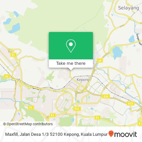 Peta Maxfill, Jalan Desa 1 / 3 52100 Kepong