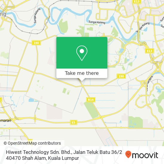 Peta Hiwest Technology Sdn. Bhd., Jalan Teluk Batu 36 / 2 40470 Shah Alam