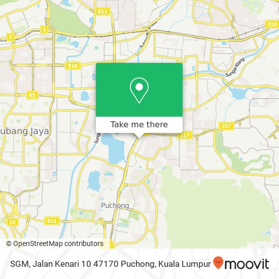 Peta SGM, Jalan Kenari 10 47170 Puchong