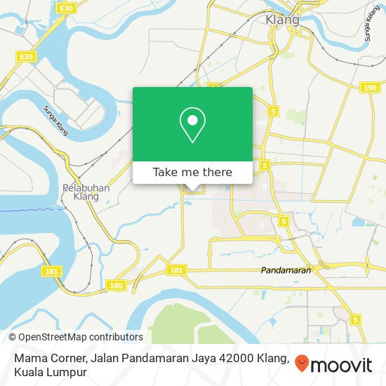 Peta Mama Corner, Jalan Pandamaran Jaya 42000 Klang