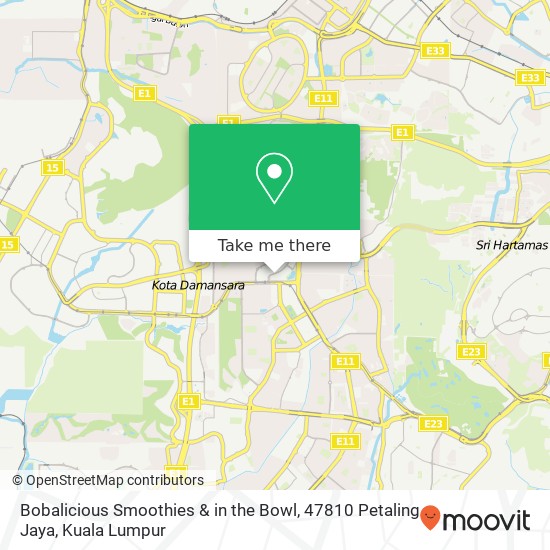 Peta Bobalicious Smoothies & in the Bowl, 47810 Petaling Jaya