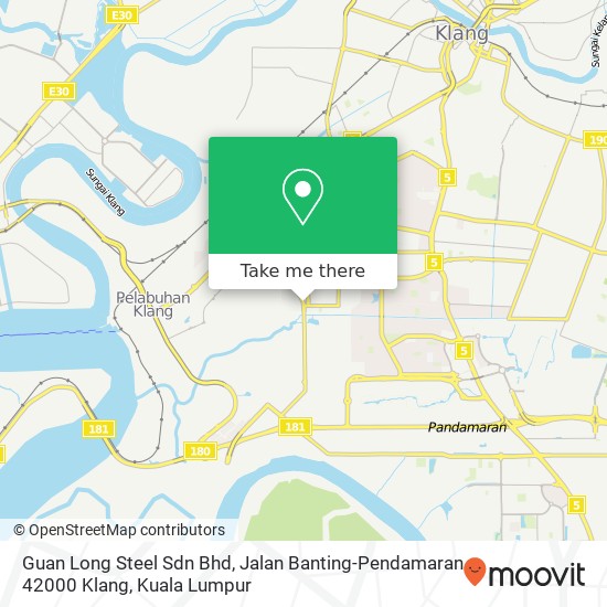 Guan Long Steel Sdn Bhd, Jalan Banting-Pendamaran 42000 Klang map