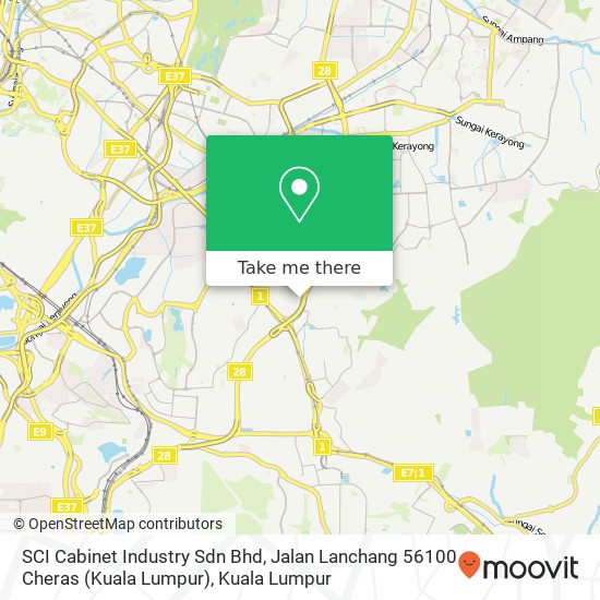 SCI Cabinet Industry Sdn Bhd, Jalan Lanchang 56100 Cheras (Kuala Lumpur) map