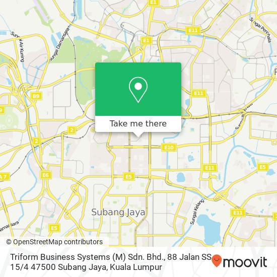 Triform Business Systems (M) Sdn. Bhd., 88 Jalan SS 15 / 4 47500 Subang Jaya map