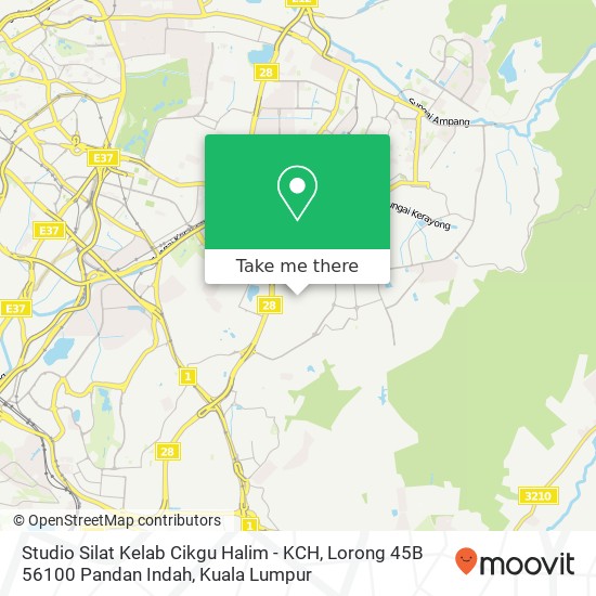 Studio Silat Kelab Cikgu Halim - KCH, Lorong 45B 56100 Pandan Indah map