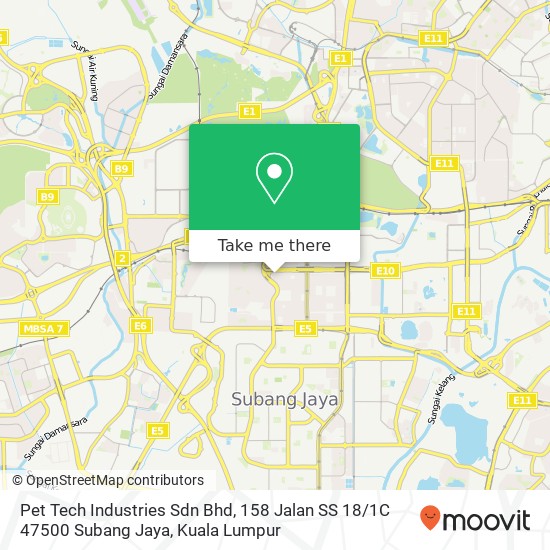 Pet Tech Industries Sdn Bhd, 158 Jalan SS 18 / 1C 47500 Subang Jaya map