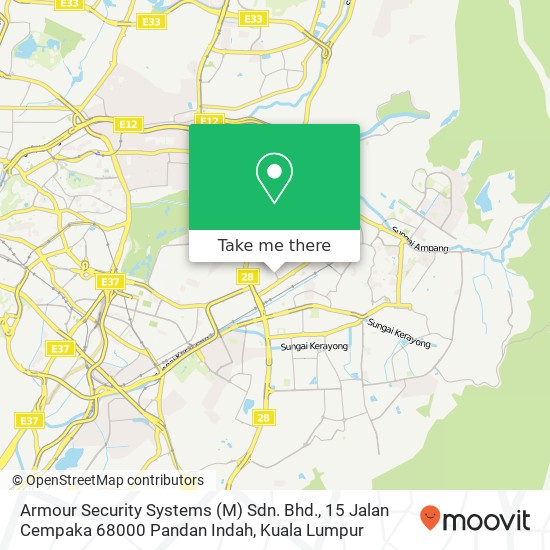 Armour Security Systems (M) Sdn. Bhd., 15 Jalan Cempaka 68000 Pandan Indah map