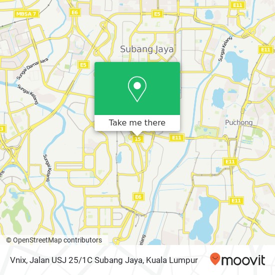 Vnix, Jalan USJ 25 / 1C Subang Jaya map