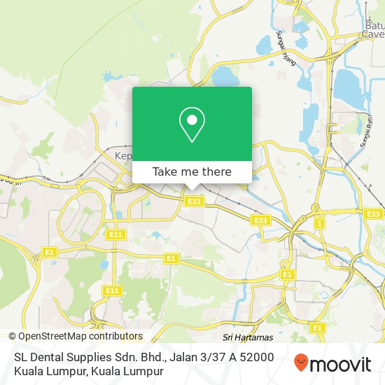 SL Dental Supplies Sdn. Bhd., Jalan 3 / 37 A 52000 Kuala Lumpur map