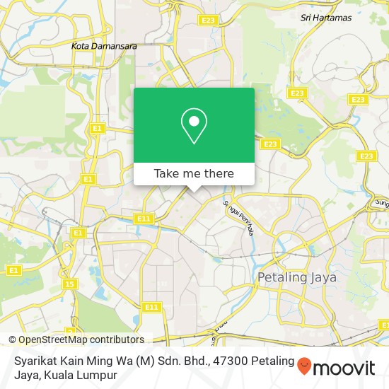 Peta Syarikat Kain Ming Wa (M) Sdn. Bhd., 47300 Petaling Jaya
