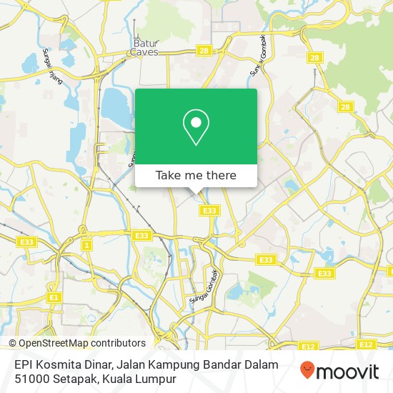 Peta EPI Kosmita Dinar, Jalan Kampung Bandar Dalam 51000 Setapak