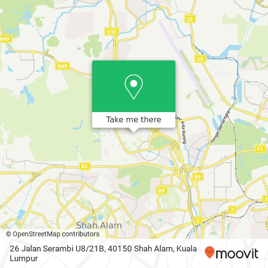 26 Jalan Serambi U8 / 21B, 40150 Shah Alam map