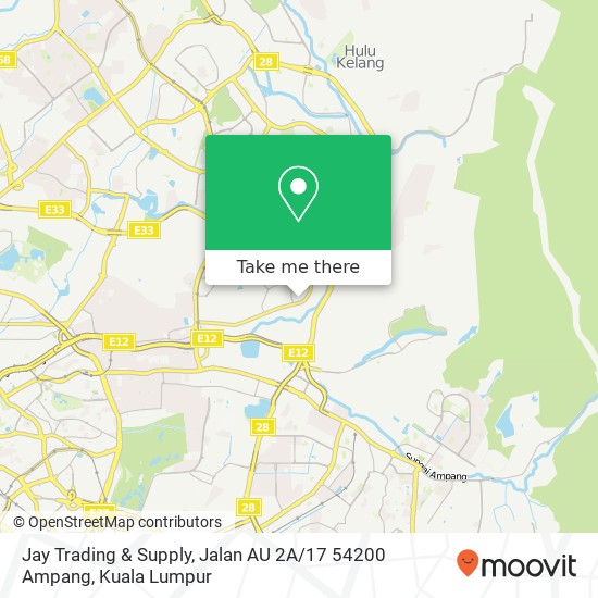 Peta Jay Trading & Supply, Jalan AU 2A / 17 54200 Ampang